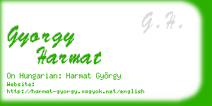 gyorgy harmat business card